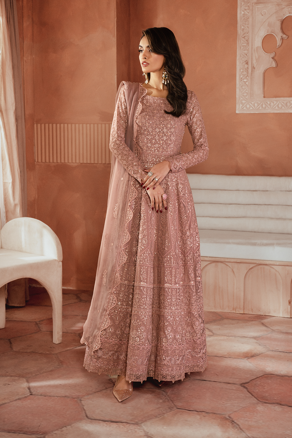 Iznik | Chiffon Kari | ICK-04 Embroidered Chiffon - by - Libasekhas UK - Registered Vendor of : Iznik - 100% Original Designer Dresss