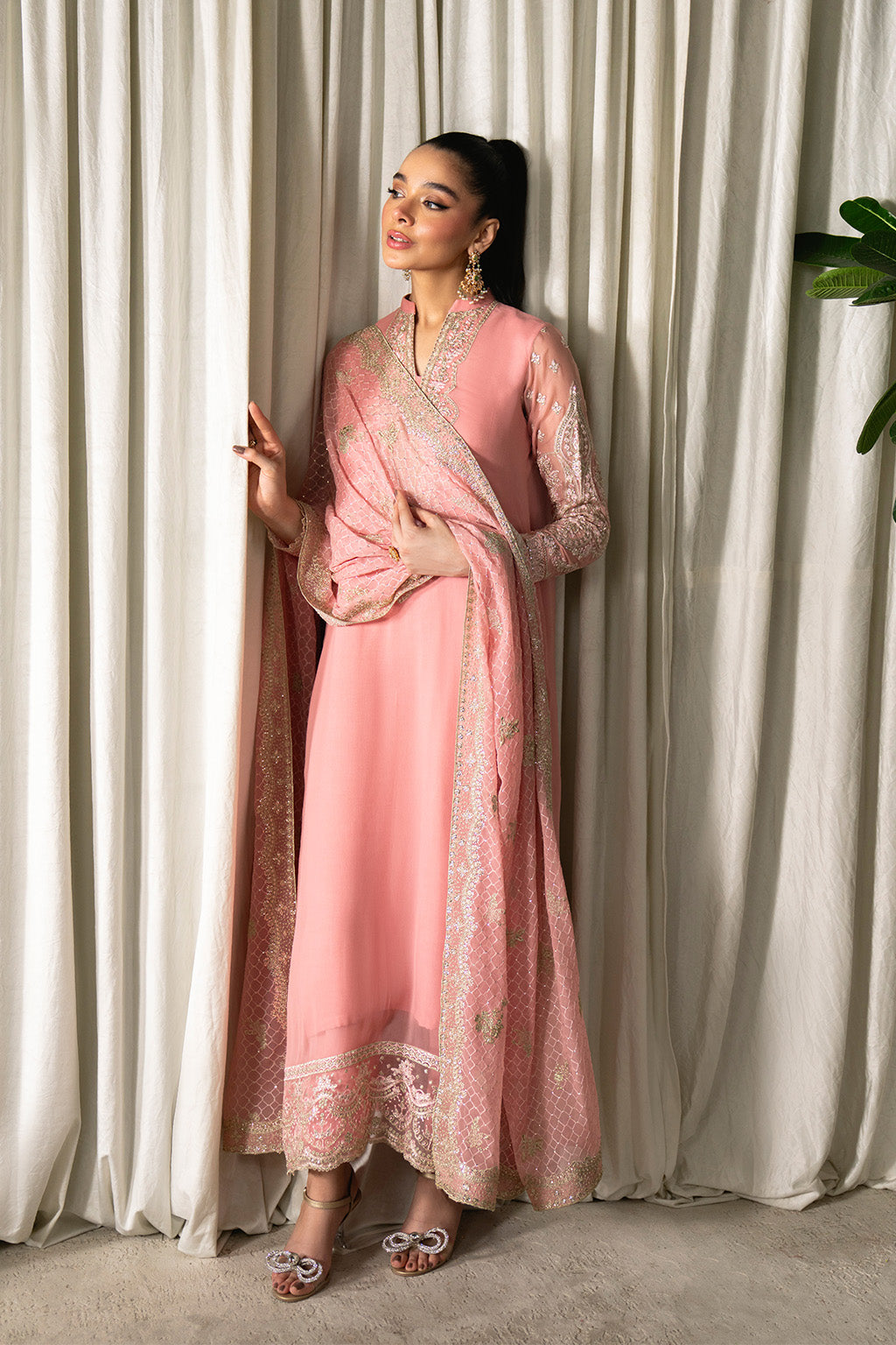 Neeshay | Ready to Wear Chiffon | RTW-CHFN-02 Pink - by Libasekhas UK - Registered Vendor of : Neeshay - 100% Original Designer Dress