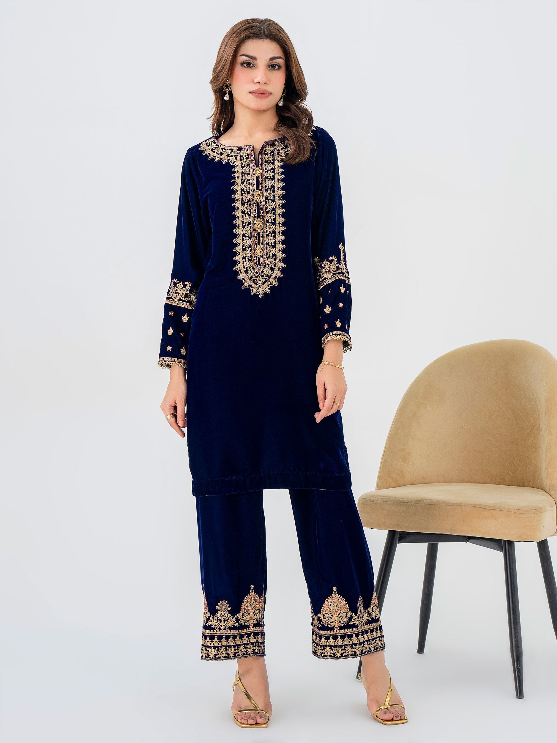 Lime Light | Velvet Pret | V-18 - by - Libasekhas UK - Registered Vendor of : Lime Light - 100% Original Designer Dresss