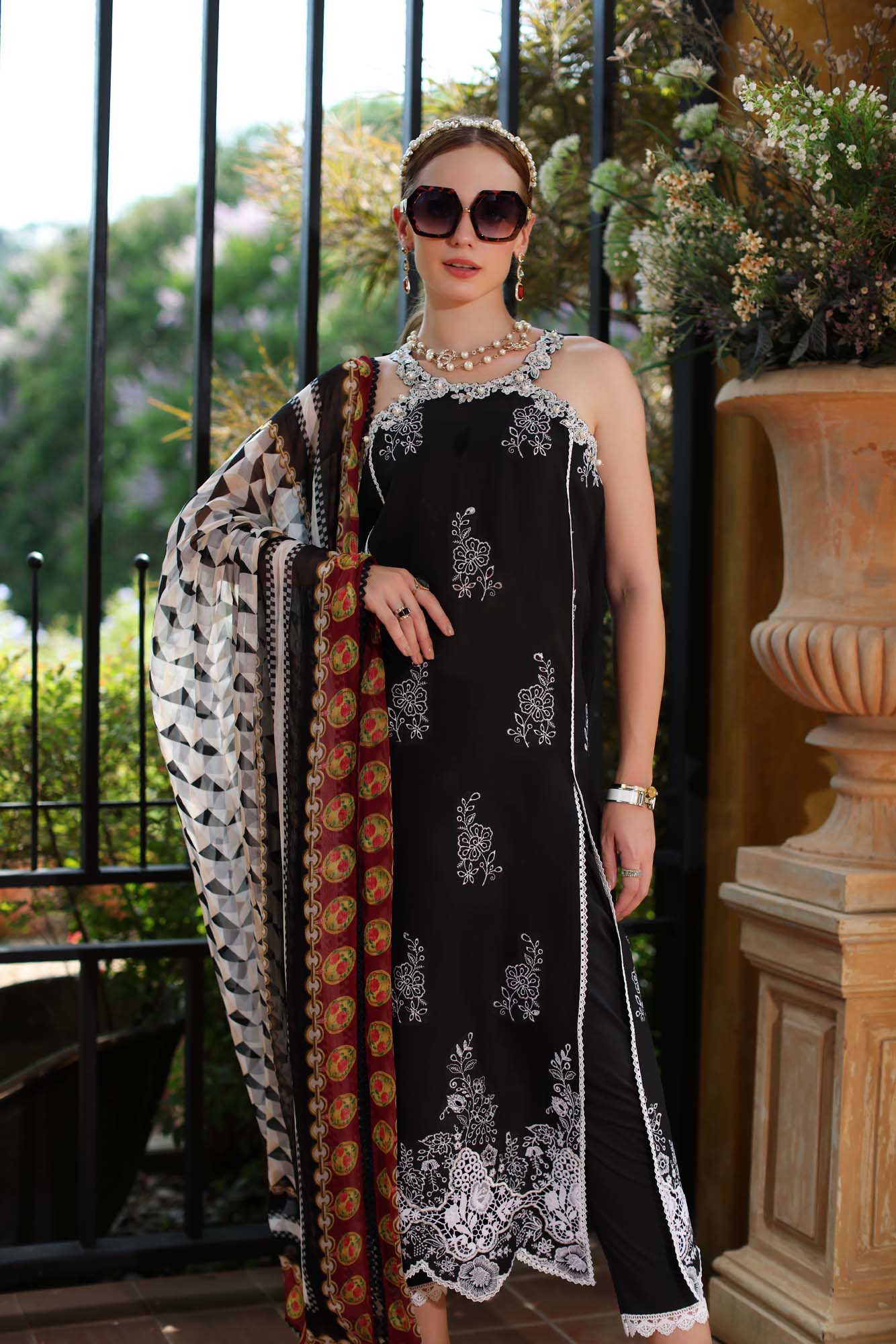 Noor by Saadia Asad | Eid Luxe Printkari 24 | D6 - by - Libasekhas UK - Registered Vendor of : Noor by Saadia Asad - 100% Original Designer Dresss