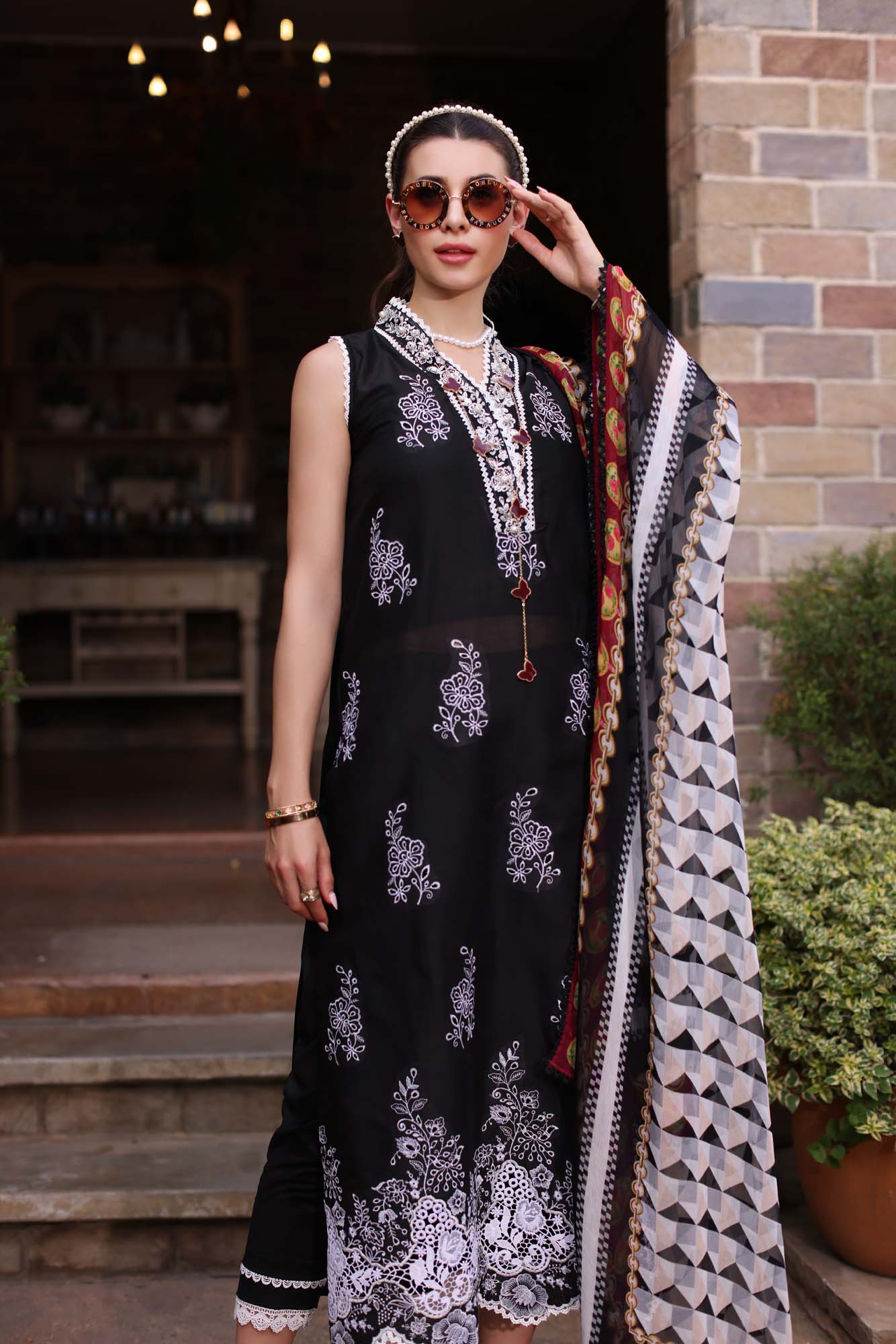 Noor by Saadia Asad | Eid Luxe Printkari 24 | D6 - by - Libasekhas UK - Registered Vendor of : Noor by Saadia Asad - 100% Original Designer Dresss