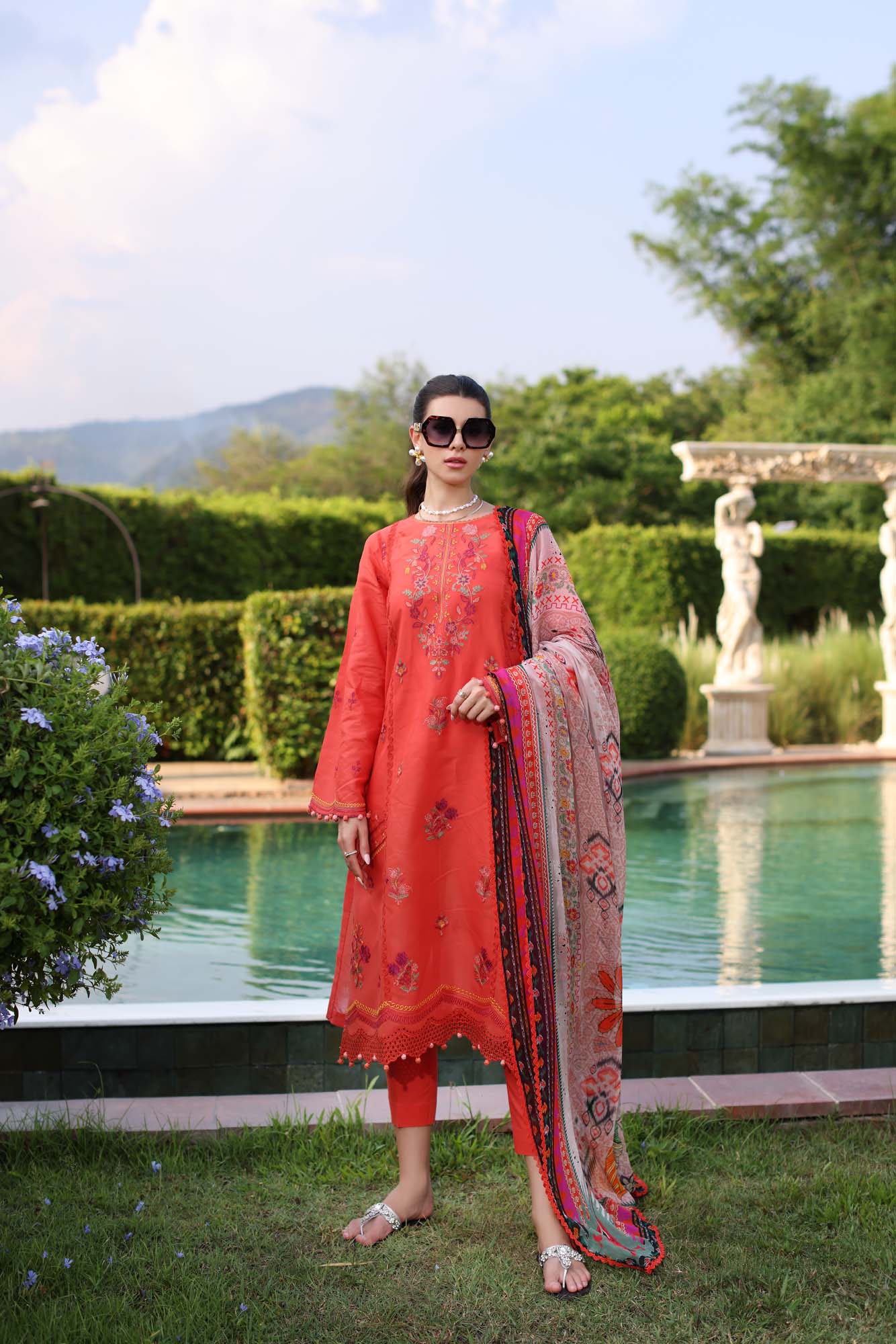Noor by Saadia Asad | Eid Luxe Printkari 24 | D3 - by - Libasekhas UK - Registered Vendor of : Noor by Saadia Asad - 100% Original Designer Dresss