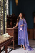 Noor by Saadia Asad | Eid Luxury Schiffli Laserkari 25 | D2- Indigo - by - Libasekhas UK - Registered Vendor of : Noor by Saadia Asad - 100% Original Designer Dresss