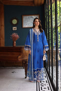 Noor by Saadia Asad | Eid Luxury Schiffli Laserkari 25 | D4- Ink Blue - by - Libasekhas UK - Registered Vendor of : Noor by Saadia Asad - 100% Original Designer Dresss