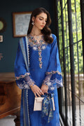 Noor by Saadia Asad | Eid Luxury Schiffli Laserkari 25 | D4- Ink Blue - by - Libasekhas UK - Registered Vendor of : Noor by Saadia Asad - 100% Original Designer Dresss