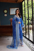 Noor by Saadia Asad | Eid Luxury Schiffli Laserkari 25 | D4- Ink Blue - by - Libasekhas UK - Registered Vendor of : Noor by Saadia Asad - 100% Original Designer Dresss