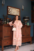 Noor by Saadia Asad | Eid Luxury Schiffli Laserkari 25 | D6- Peach - by - Libasekhas UK - Registered Vendor of : Noor by Saadia Asad - 100% Original Designer Dresss