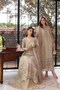 Noor by Saadia Asad | Eid Luxury Schiffli Laserkari 25 | D1- Beige - by - Libasekhas UK - Registered Vendor of : Noor by Saadia Asad - 100% Original Designer Dresss