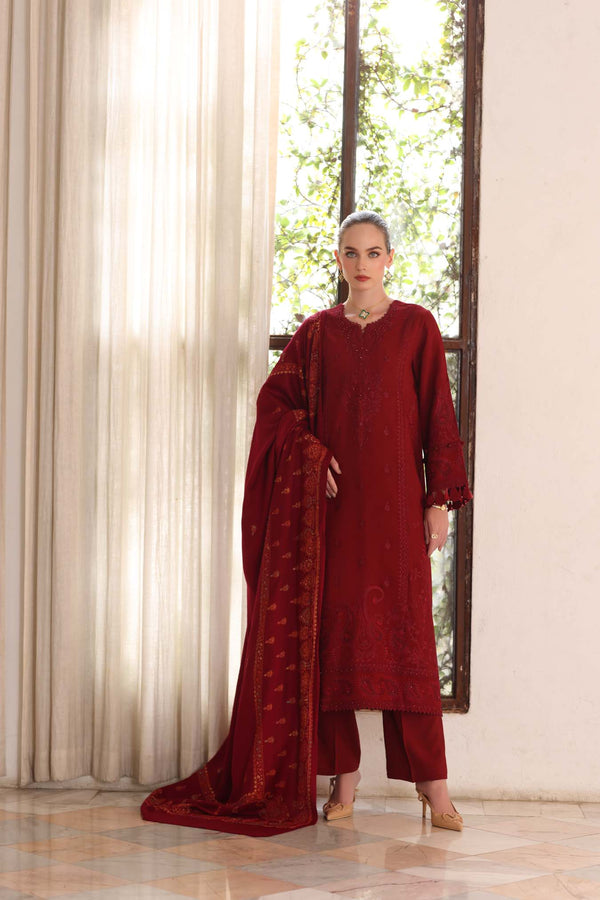 Noor by Saadia Asad | Winter Pashmina 25 | Ember - by Libasekhas UK - Registered Vendor of : Noor by Saadia Asad - 100% Original Designer Dress