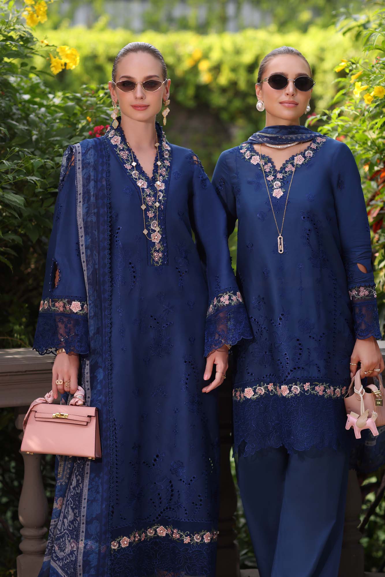 Noor by Saadia Asad | Eid Luxury Schiffli Laserkari 25 | D10- Royal Blue - by - Libasekhas UK - Registered Vendor of : Noor by Saadia Asad - 100% Original Designer Dresss