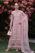 Noor by Saadia Asad | Eid Luxury Schiffli Laserkari 25 | D8- Pink - by - Libasekhas UK - Registered Vendor of : Noor by Saadia Asad - 100% Original Designer Dresss