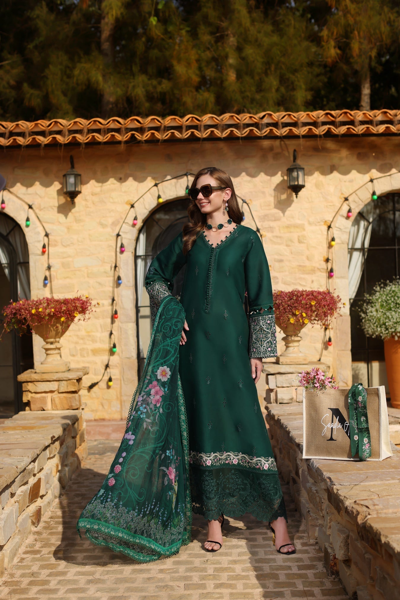 Noor by Saadia Asad | Luxe Chikankari 25 | D1-A - by - Libasekhas UK - Registered Vendor of : Noor by Saadia Asad - 100% Original Designer Dresss