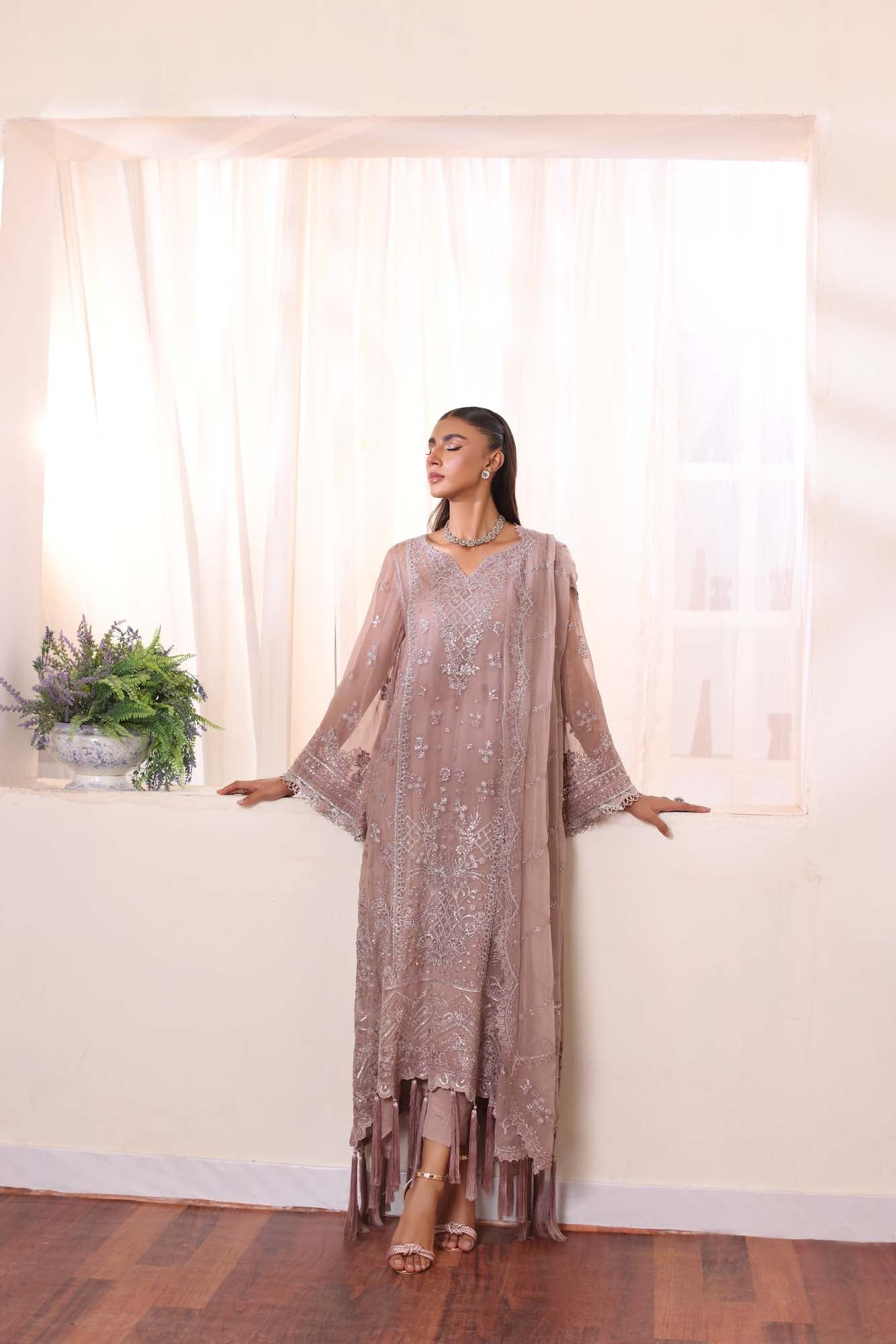 Noor by Saadia Asad | Noor Chiffon De Luxe | D7 - by - Libasekhas UK - Registered Vendor of : Noor by Saadia Asad - 100% Original Designer Dresss