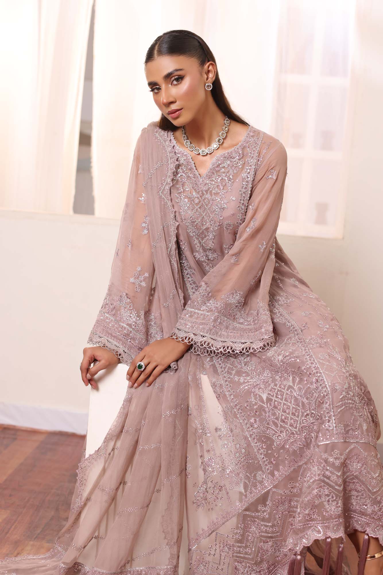 Noor by Saadia Asad | Noor Chiffon De Luxe | D7 - by - Libasekhas UK - Registered Vendor of : Noor by Saadia Asad - 100% Original Designer Dresss