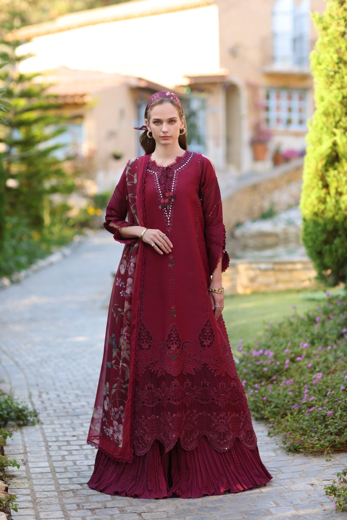 Noor by Saadia Asad | Luxe Chikankari 25 | D6-A - by - Libasekhas UK - Registered Vendor of : Noor by Saadia Asad - 100% Original Designer Dresss