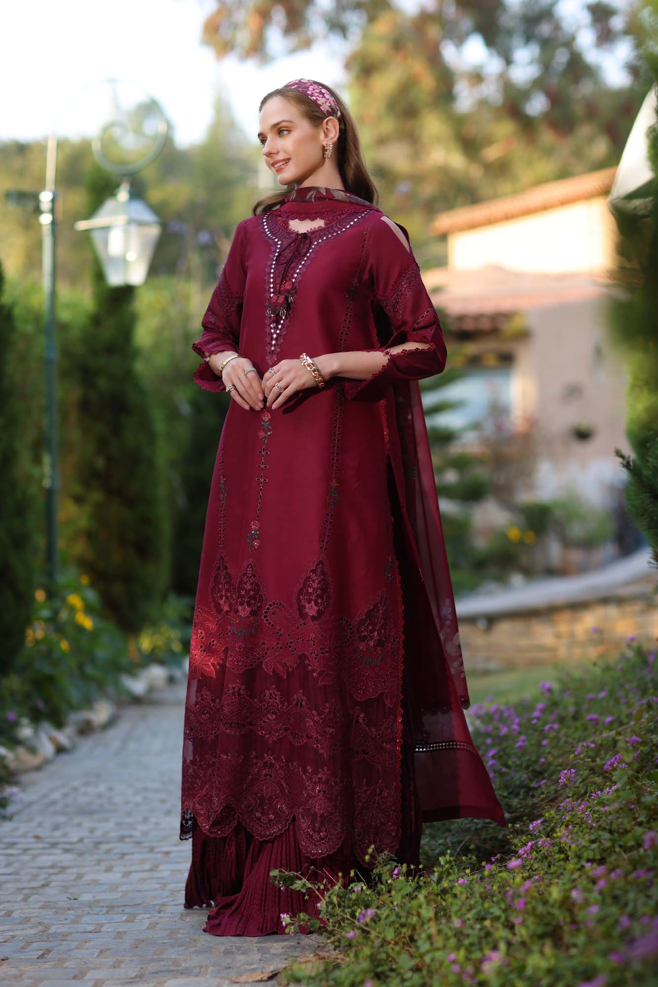 Noor by Saadia Asad | Luxe Chikankari 25 | D6-A - by - Libasekhas UK - Registered Vendor of : Noor by Saadia Asad - 100% Original Designer Dresss