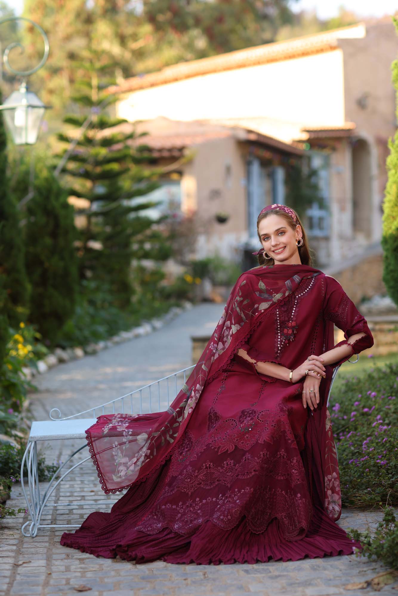 Noor by Saadia Asad | Luxe Chikankari 25 | D6-A - by - Libasekhas UK - Registered Vendor of : Noor by Saadia Asad - 100% Original Designer Dresss