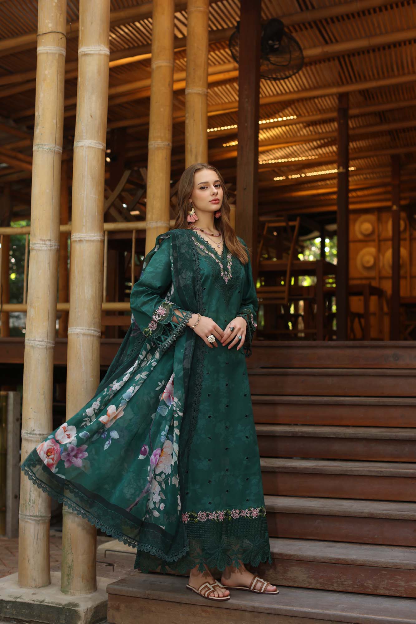 Noor by Saadia Asad | Eid Luxe Printedkari | D9-B - by - Libasekhas UK - Registered Vendor of : Noor by Saadia Asad - 100% Original Designer Dresss
