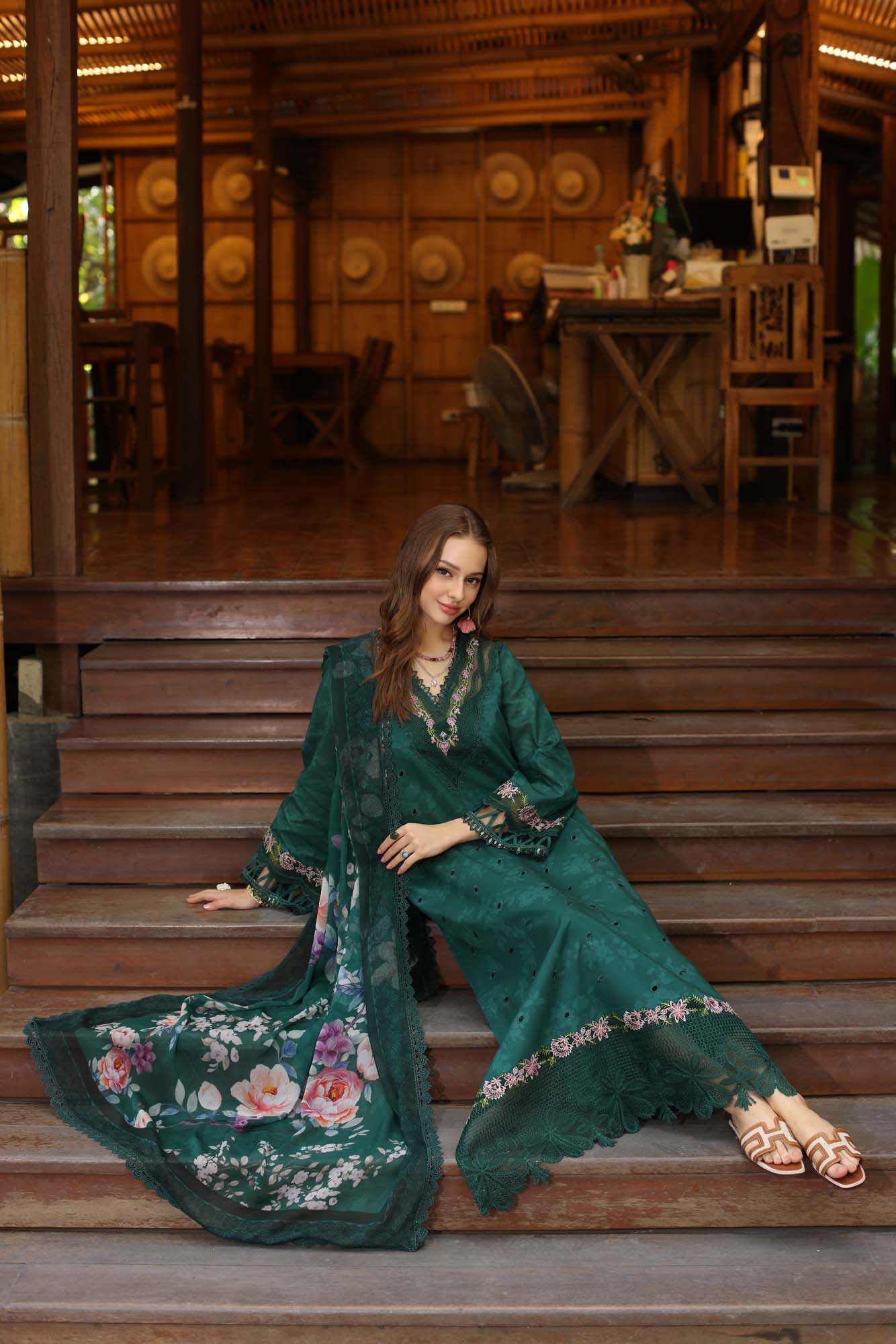 Noor by Saadia Asad | Eid Luxe Printedkari | D9-B - by - Libasekhas UK - Registered Vendor of : Noor by Saadia Asad - 100% Original Designer Dresss