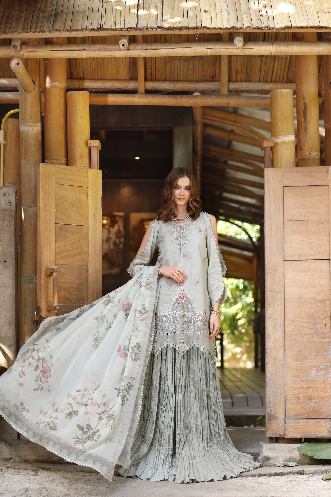 Noor by Saadia Asad | Eid Luxe Printedkari | D2-A - by - Libasekhas UK - Registered Vendor of : Noor by Saadia Asad - 100% Original Designer Dresss