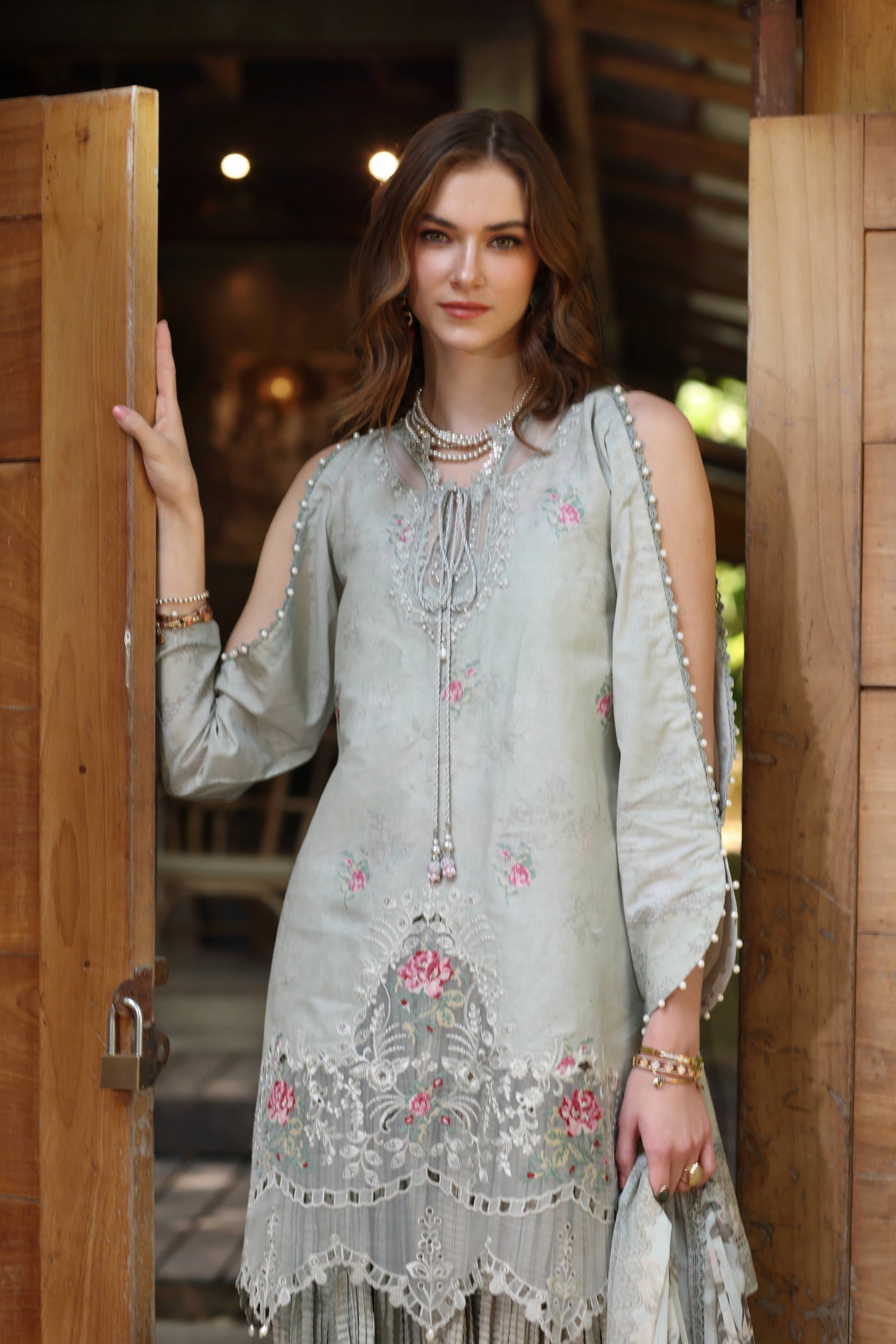 Noor by Saadia Asad | Eid Luxe Printedkari | D2-A - by - Libasekhas UK - Registered Vendor of : Noor by Saadia Asad - 100% Original Designer Dresss