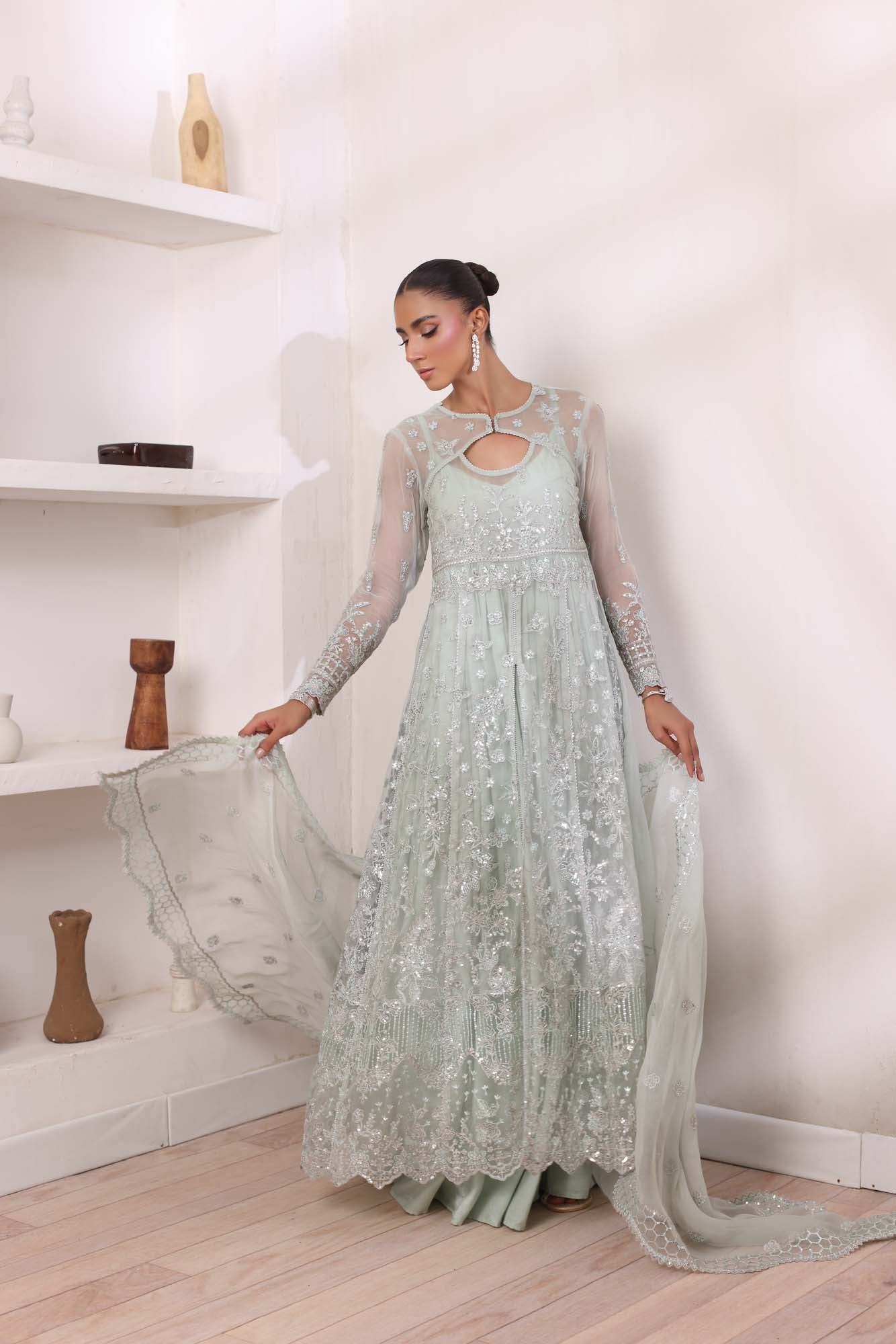 Noor by Saadia Asad | Noor Chiffon De Luxe | D8 - by - Libasekhas UK - Registered Vendor of : Noor by Saadia Asad - 100% Original Designer Dresss
