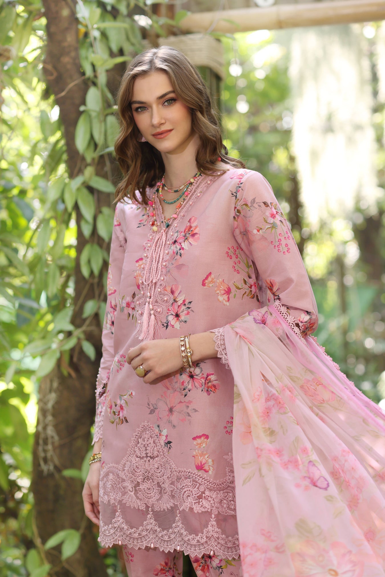 Noor by Saadia Asad | Eid Luxe Printedkari | D8-A - by - Libasekhas UK - Registered Vendor of : Noor by Saadia Asad - 100% Original Designer Dresss
