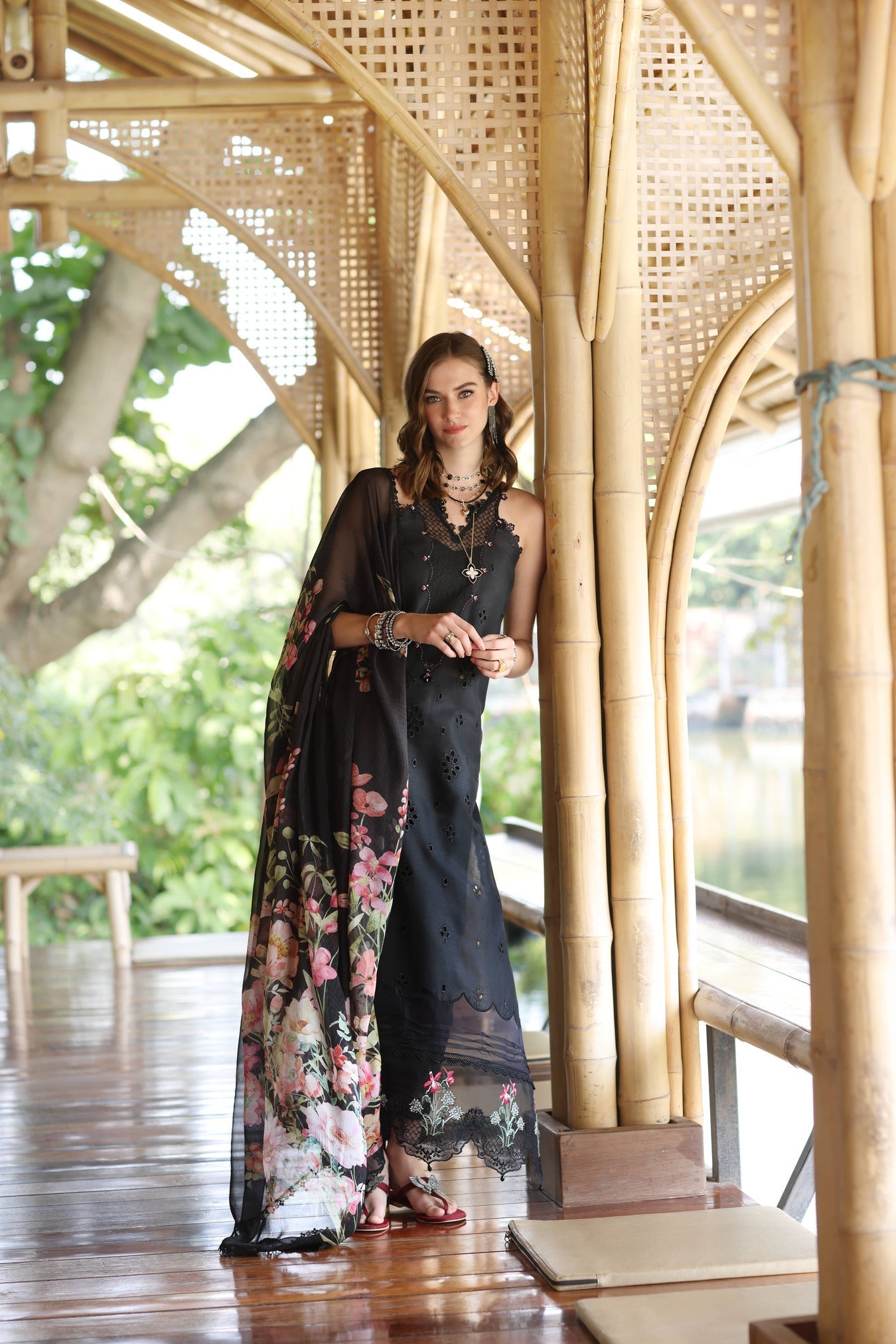 Noor by Saadia Asad | Eid Luxe Printedkari | D7-A - by - Libasekhas UK - Registered Vendor of : Noor by Saadia Asad - 100% Original Designer Dresss
