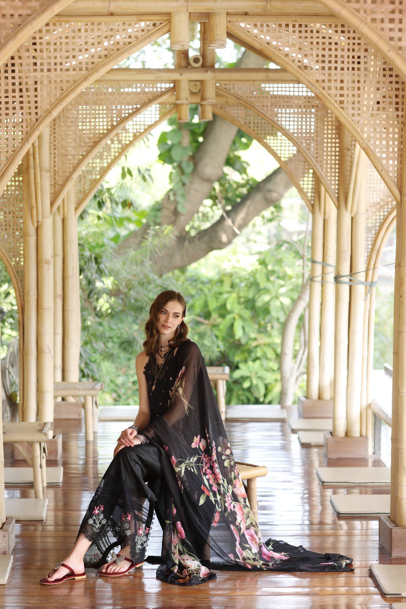 Noor by Saadia Asad | Eid Luxe Printedkari | D7-A - by - Libasekhas UK - Registered Vendor of : Noor by Saadia Asad - 100% Original Designer Dresss
