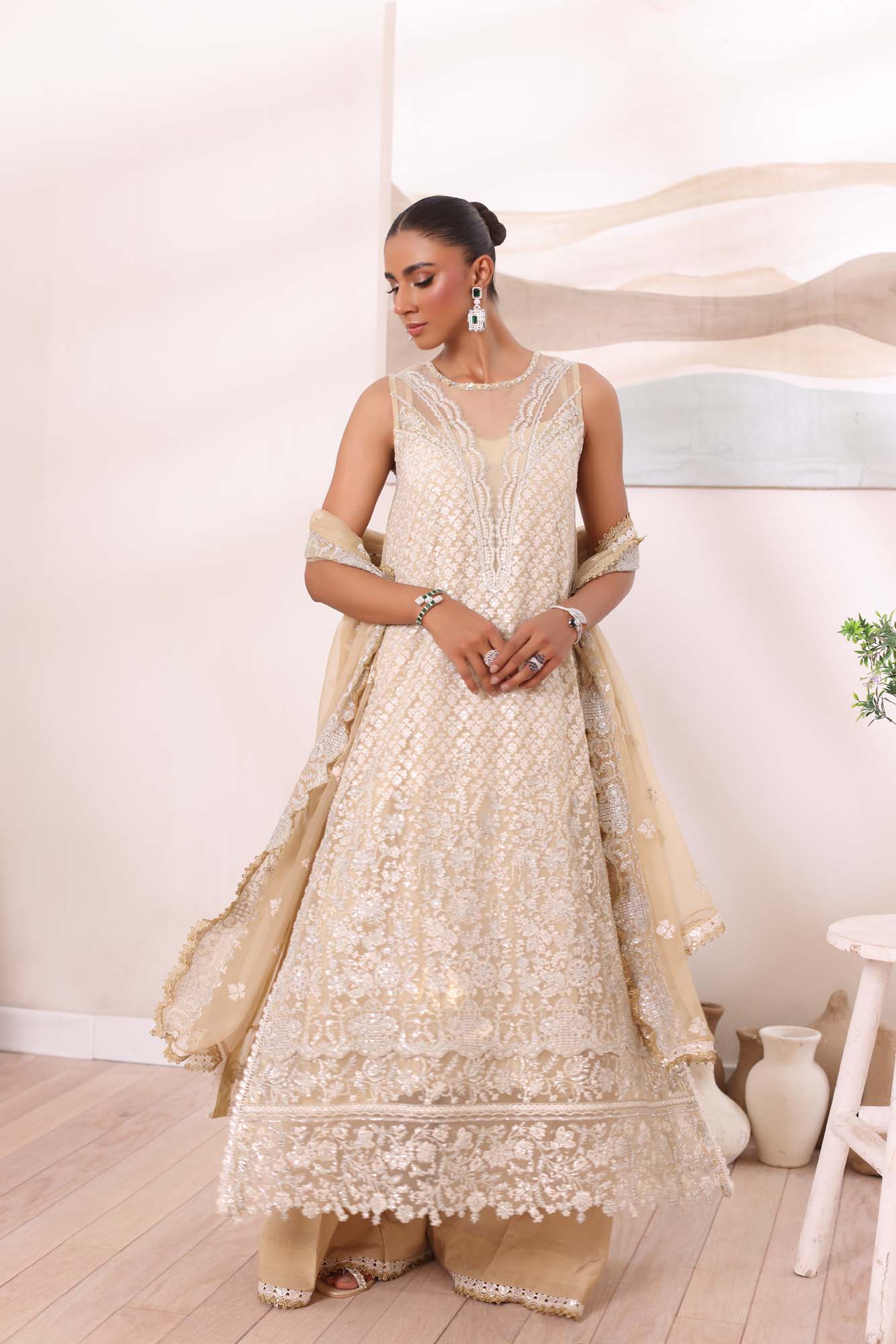 Noor by Saadia Asad | Noor Chiffon De Luxe | D1 - by - Libasekhas UK - Registered Vendor of : Noor by Saadia Asad - 100% Original Designer Dresss