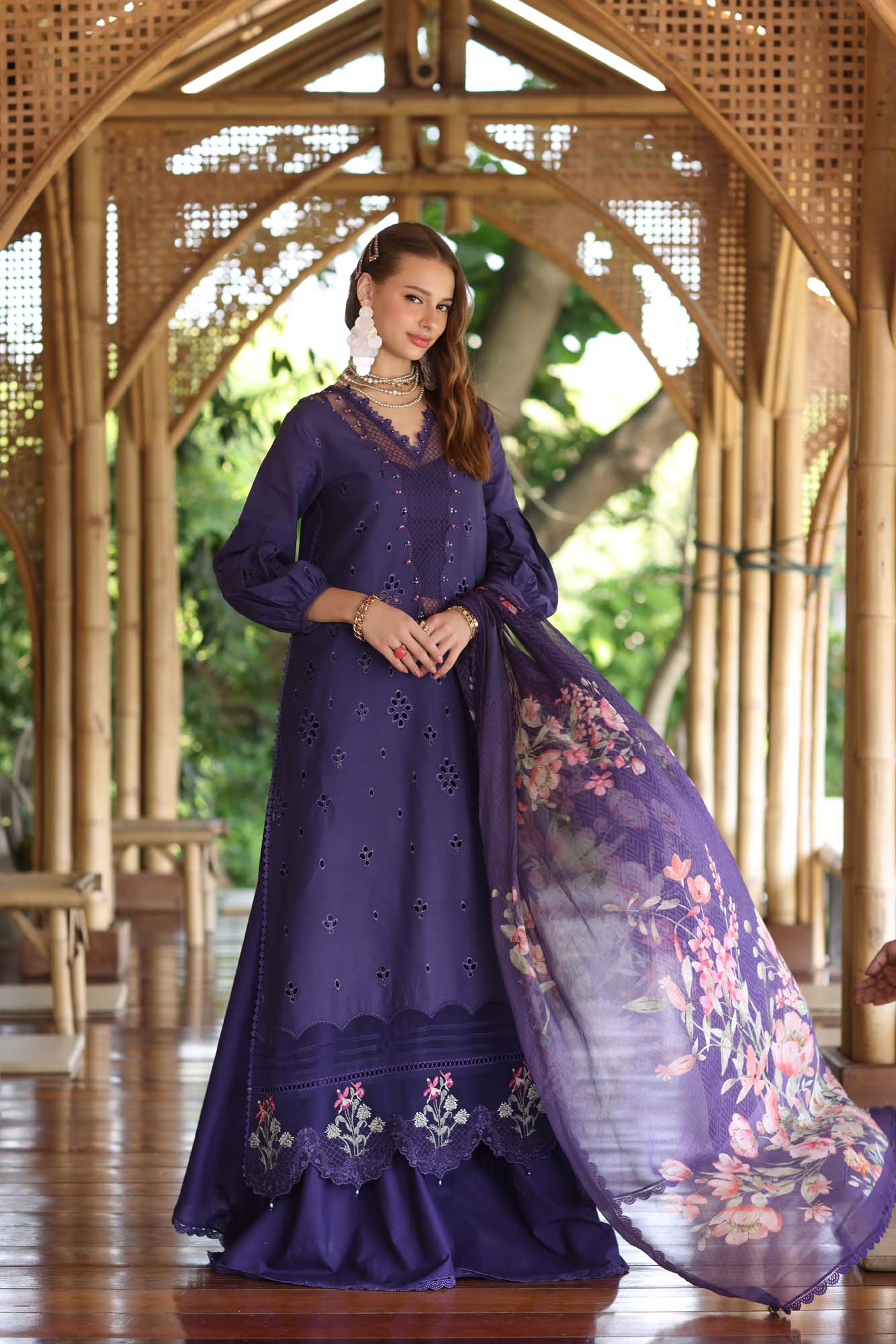 Noor by Saadia Asad | Eid Luxe Printedkari | D7-B - by - Libasekhas UK - Registered Vendor of : Noor by Saadia Asad - 100% Original Designer Dresss