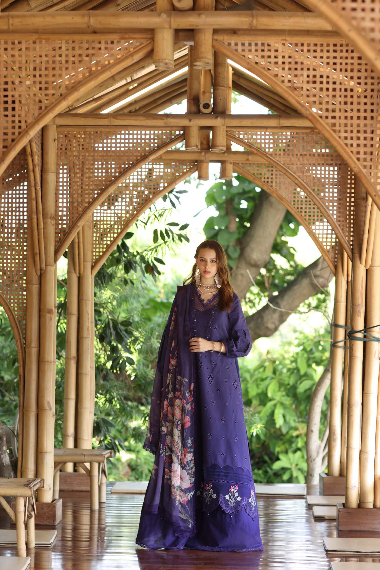 Noor by Saadia Asad | Eid Luxe Printedkari | D7-B - by - Libasekhas UK - Registered Vendor of : Noor by Saadia Asad - 100% Original Designer Dresss