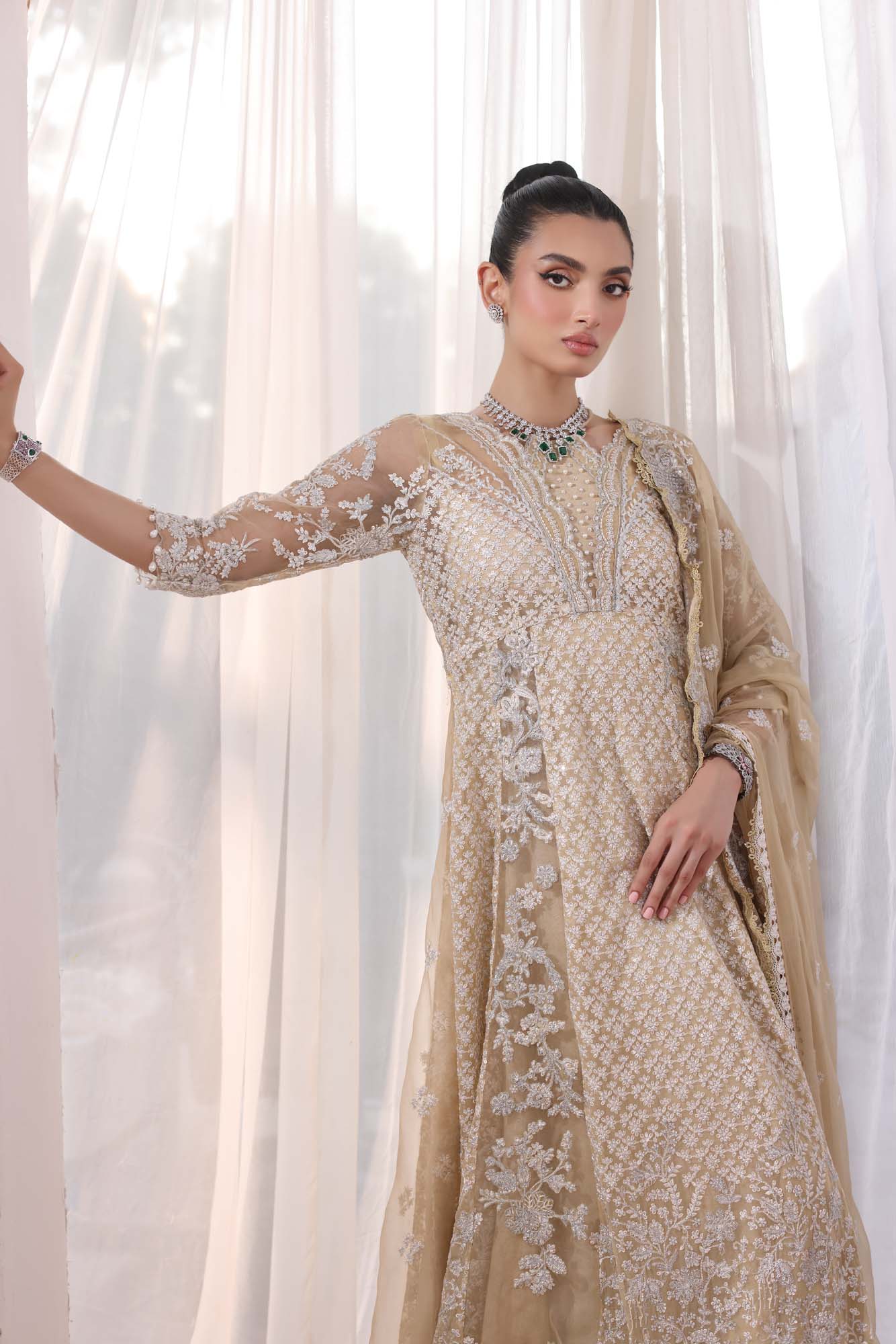 Noor by Saadia Asad | Noor Chiffon De Luxe | D1 - by - Libasekhas UK - Registered Vendor of : Noor by Saadia Asad - 100% Original Designer Dresss