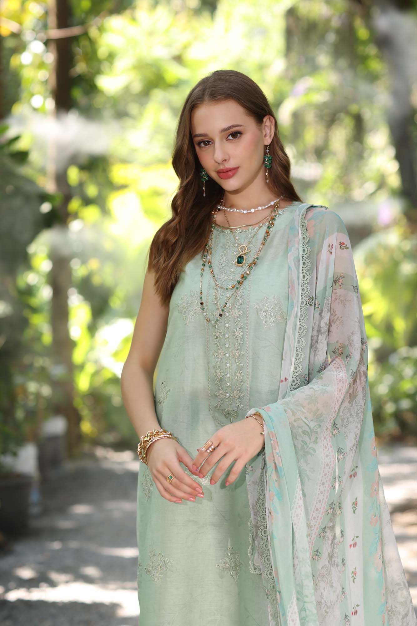 Noor by Saadia Asad | Eid Luxe Printedkari | D6-A - by - Libasekhas UK - Registered Vendor of : Noor by Saadia Asad - 100% Original Designer Dresss