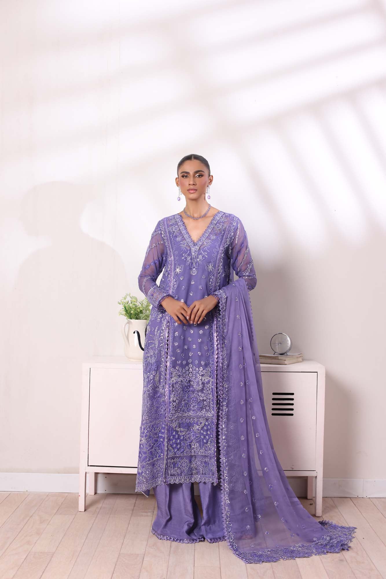 Noor by Saadia Asad | Noor Chiffon De Luxe | D2 - by - Libasekhas UK - Registered Vendor of : Noor by Saadia Asad - 100% Original Designer Dresss