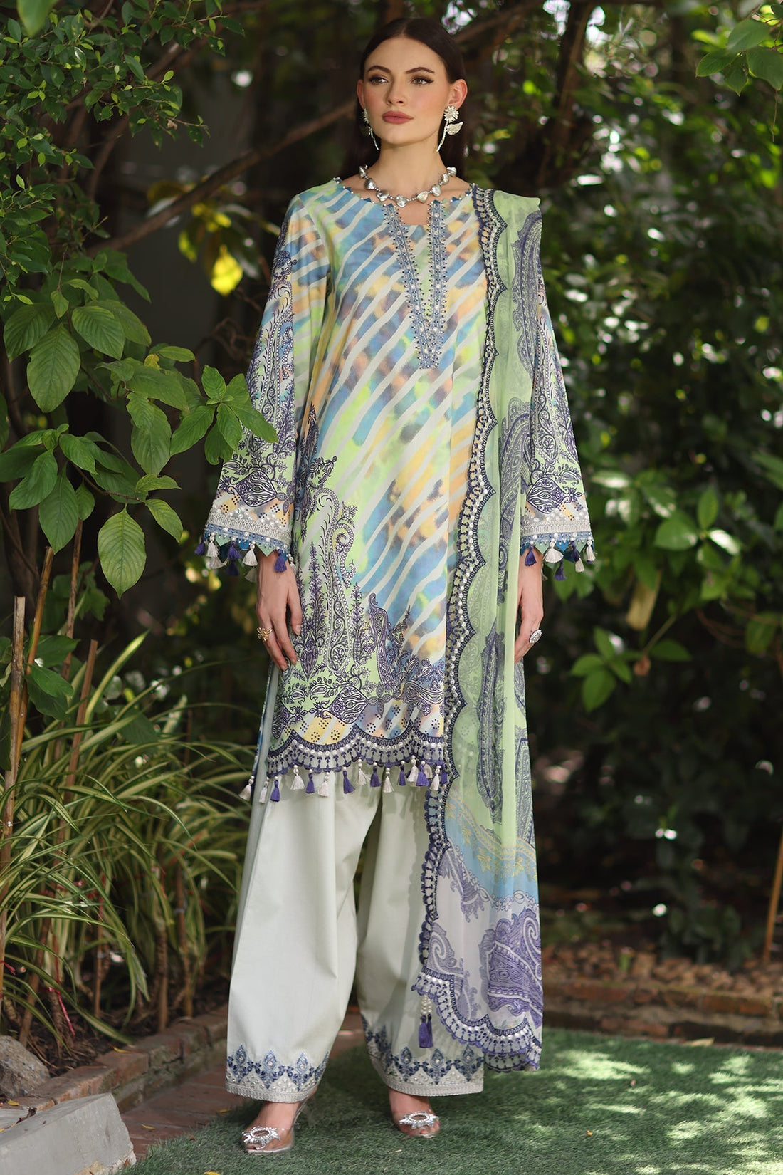 Charizma | Infinity Lawn | 3-PC Unstitched Embroidered Lawn Collection IN6-10 - by Libasekhas UK - Registered Vendor of : Charizma - 100% Original Designer Dress