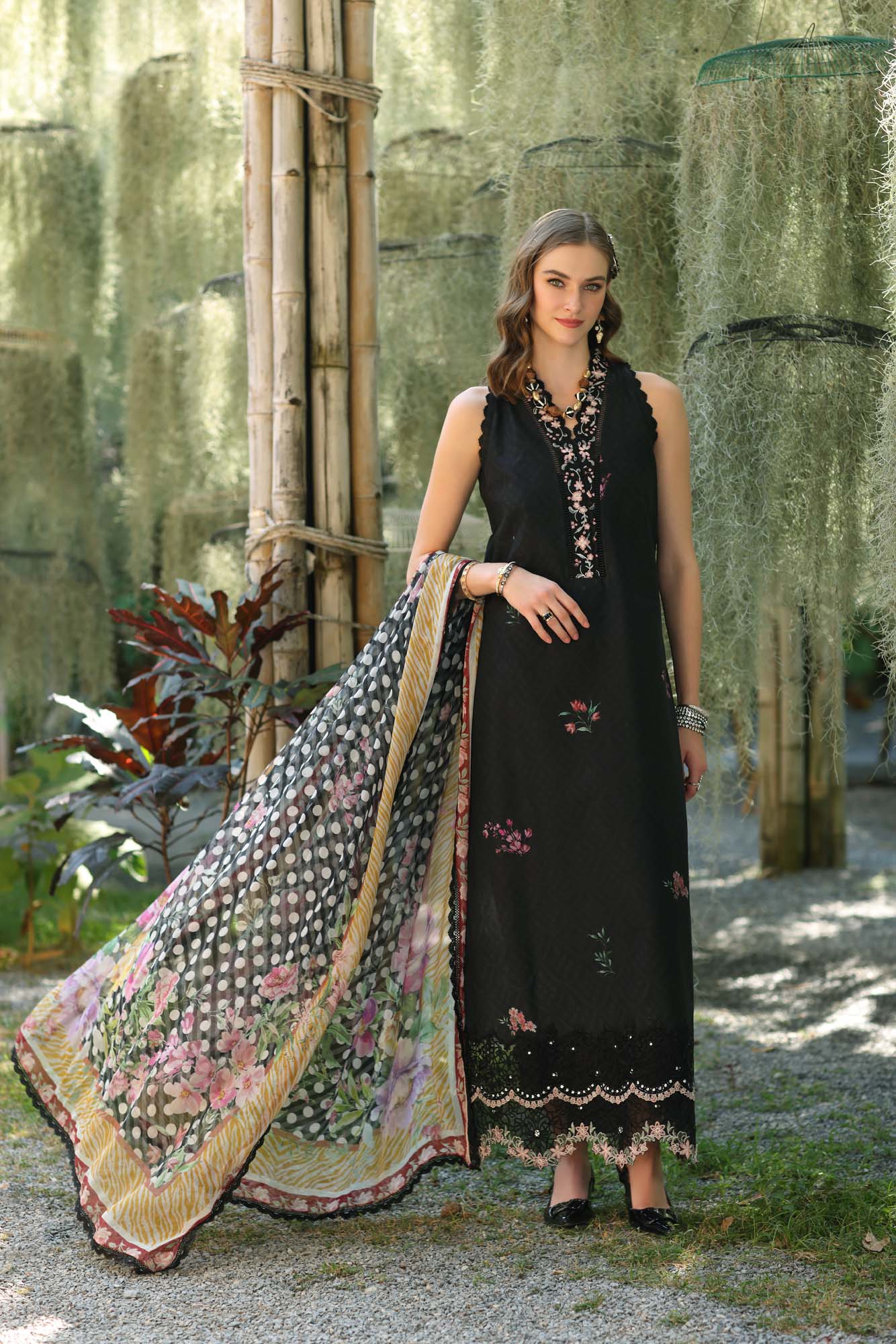 Noor by Saadia Asad | Eid Luxe Printedkari | D10-B - by - Libasekhas UK - Registered Vendor of : Noor by Saadia Asad - 100% Original Designer Dresss