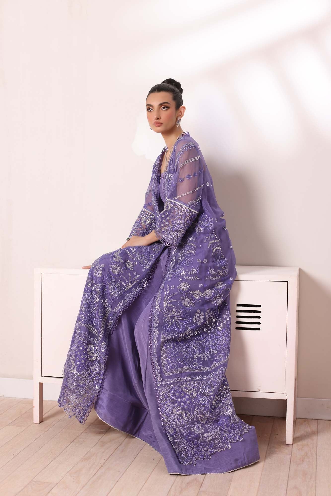 Noor by Saadia Asad | Noor Chiffon De Luxe | D2 - by - Libasekhas UK - Registered Vendor of : Noor by Saadia Asad - 100% Original Designer Dresss