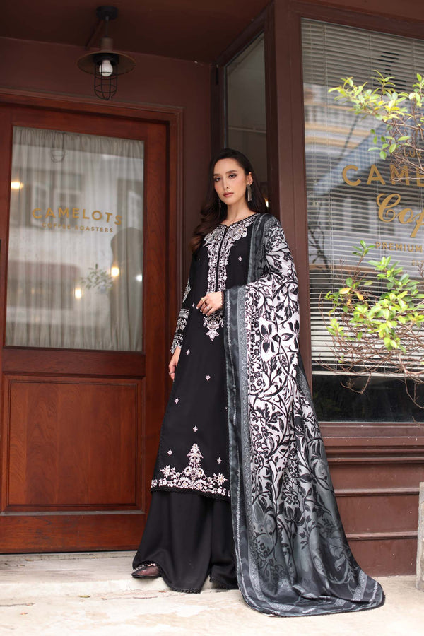 Noor by Saadia Asad | Winter Embroidered Printkhaas 25 | D10- A - by Libasekhas UK - Registered Vendor of : Noor by Saadia Asad - 100% Original Designer Dress