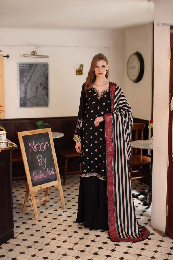 Noor by Saadia Asad | Winter Embroidered Printkhaas 25 | D1 - A - by Libasekhas UK - Registered Vendor of : Noor by Saadia Asad - 100% Original Designer Dress