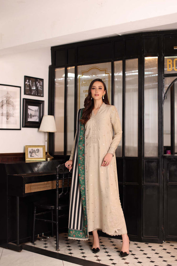 Noor by Saadia Asad | Winter Embroidered Printkhaas 25 | D1 - B - by Libasekhas UK - Registered Vendor of : Noor by Saadia Asad - 100% Original Designer Dress