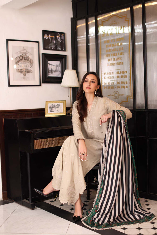 Noor by Saadia Asad | Winter Embroidered Printkhaas 25 | D1 - B - by Libasekhas UK - Registered Vendor of : Noor by Saadia Asad - 100% Original Designer Dress