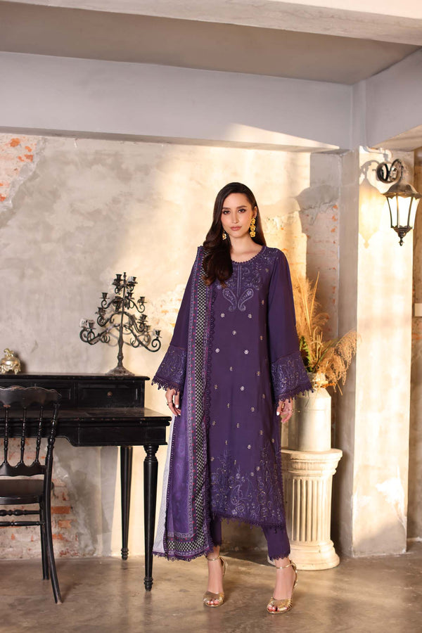 Noor by Saadia Asad | Winter Embroidered Printkhaas 25 | D2 - A - by Libasekhas UK - Registered Vendor of : Noor by Saadia Asad - 100% Original Designer Dress