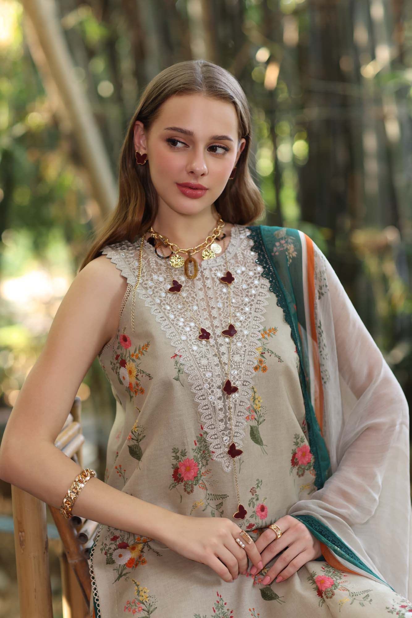 Noor by Saadia Asad | Eid Luxe Printedkari | D4-A - by - Libasekhas UK - Registered Vendor of : Noor by Saadia Asad - 100% Original Designer Dresss