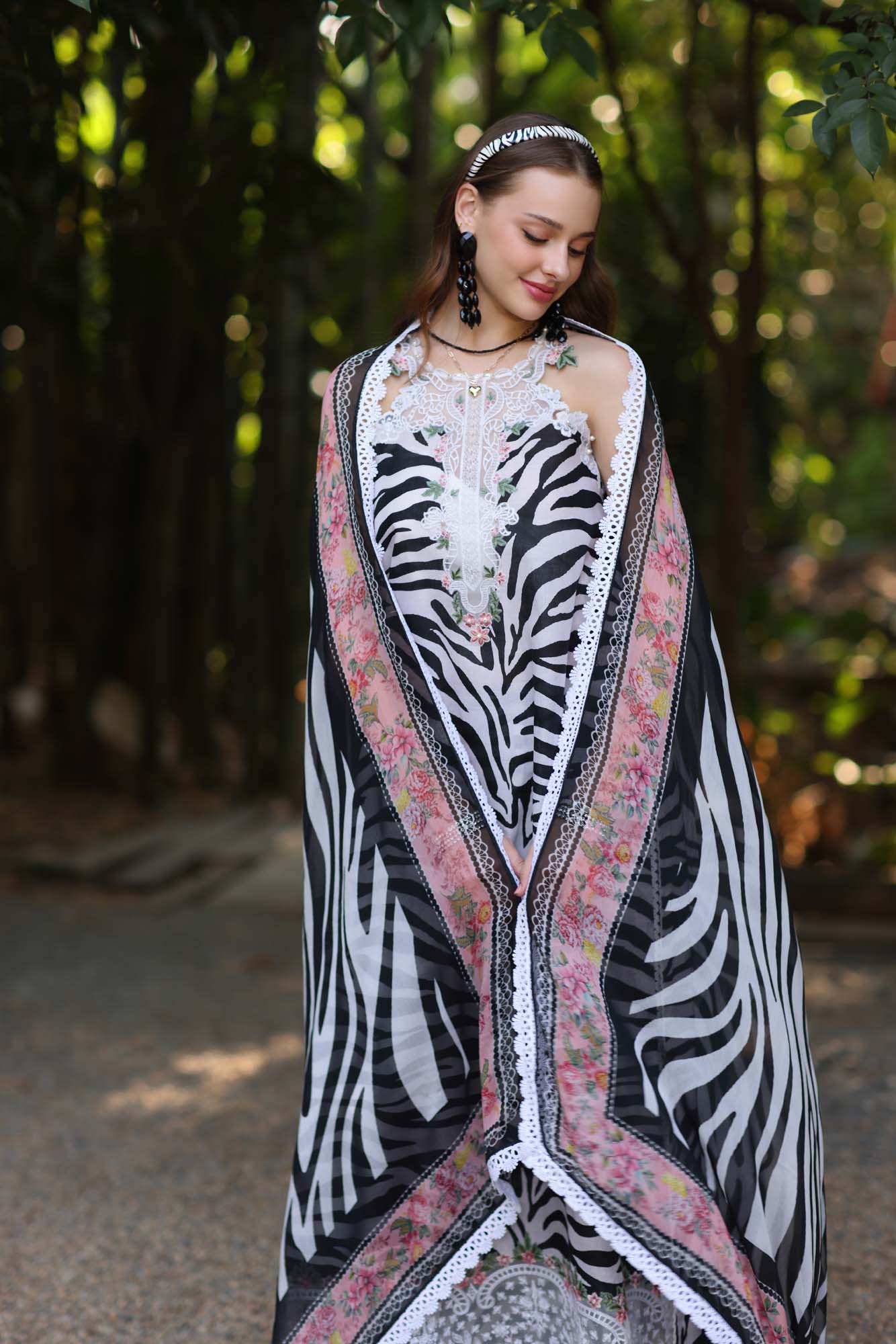 Noor by Saadia Asad | Eid Luxe Printedkari | D1-B - by - Libasekhas UK - Registered Vendor of : Noor by Saadia Asad - 100% Original Designer Dresss