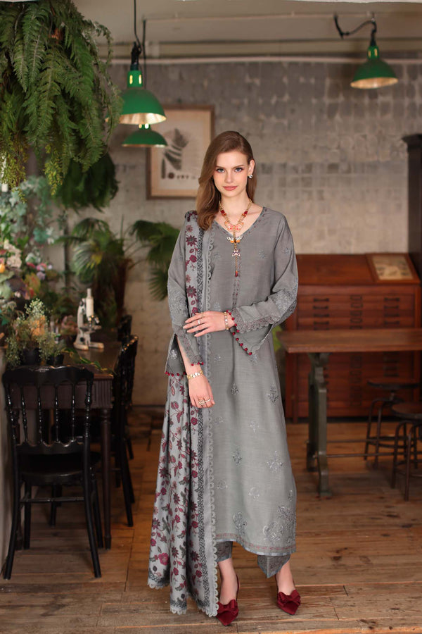 Noor by Saadia Asad | Winter Embroidered Printkhaas 25 | D4 - B - by Libasekhas UK - Registered Vendor of : Noor by Saadia Asad - 100% Original Designer Dress