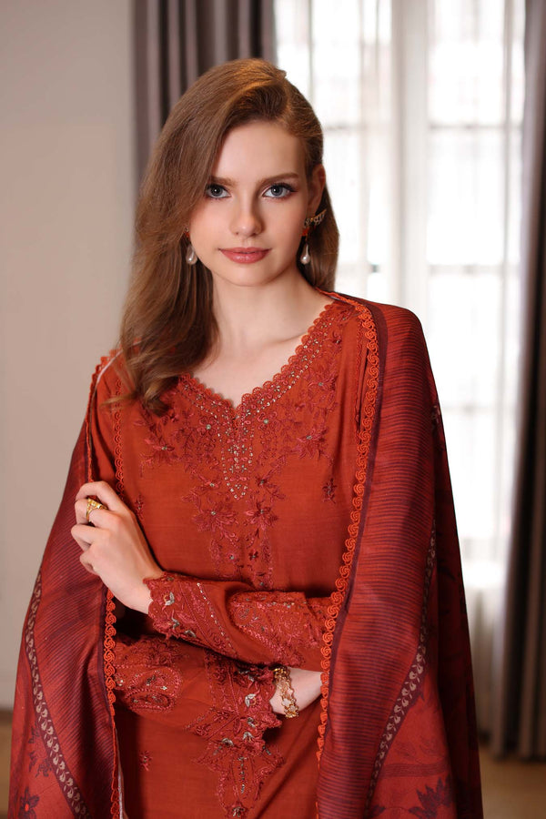 Noor by Saadia Asad | Winter Embroidered Printkhaas 25 | D5 - A - by Libasekhas UK - Registered Vendor of : Noor by Saadia Asad - 100% Original Designer Dress