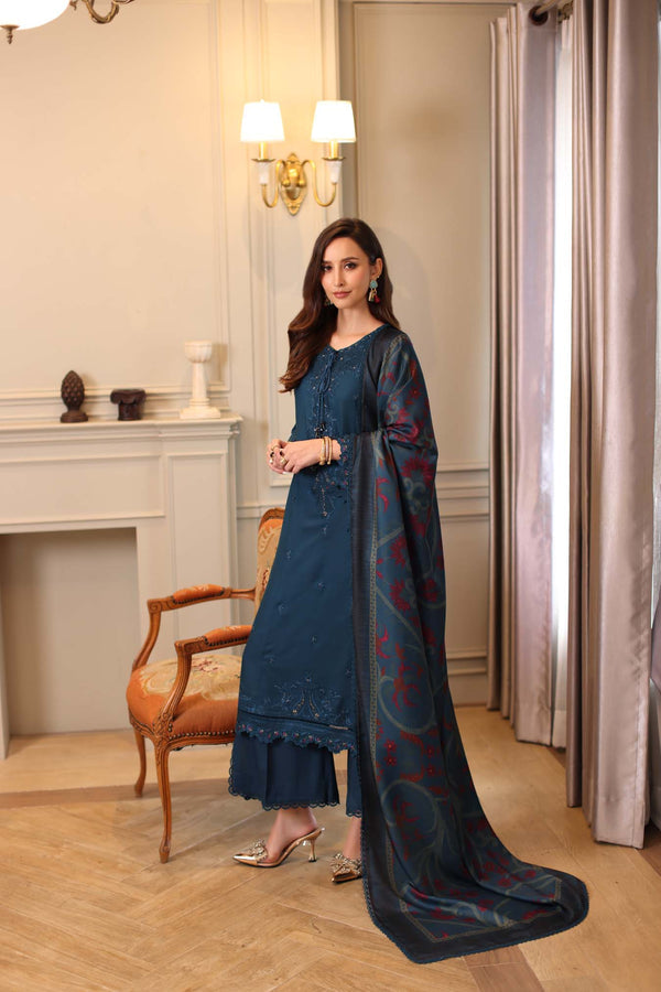 Noor by Saadia Asad | Winter Embroidered Printkhaas 25 | D5 - B - by Libasekhas UK - Registered Vendor of : Noor by Saadia Asad - 100% Original Designer Dress