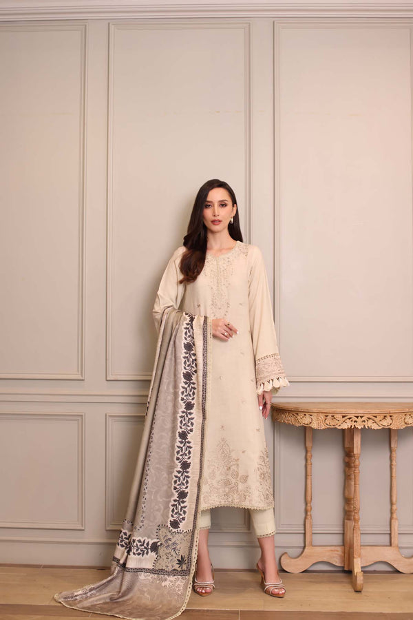 Noor by Saadia Asad | Winter Embroidered Printkhaas 25 | D7 - A - by Libasekhas UK - Registered Vendor of : Noor by Saadia Asad - 100% Original Designer Dress