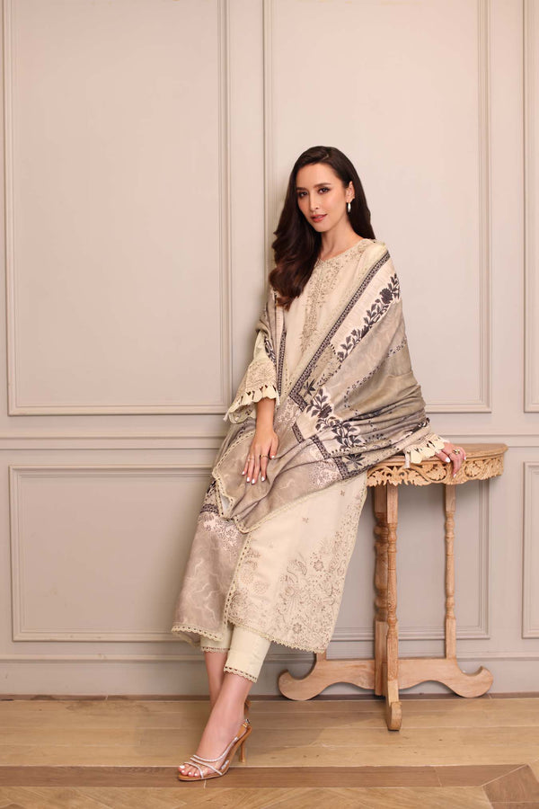 Noor by Saadia Asad | Winter Embroidered Printkhaas 25 | D7 - A - by Libasekhas UK - Registered Vendor of : Noor by Saadia Asad - 100% Original Designer Dress